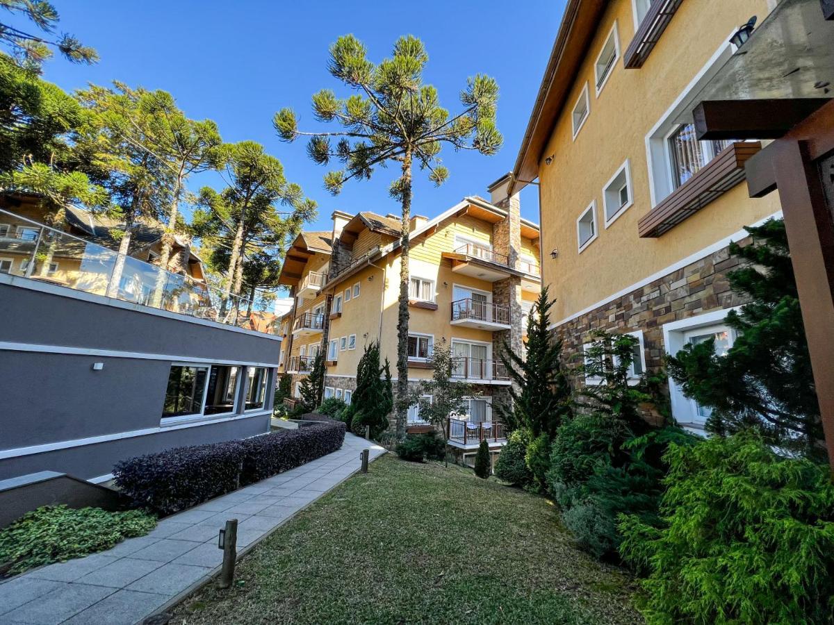 Apto Moderno Com Lareira, Piscina Aquecida E Infra Completo Em Gramado Bagian luar foto